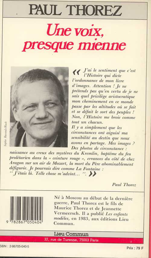 une voix,presque mienne 